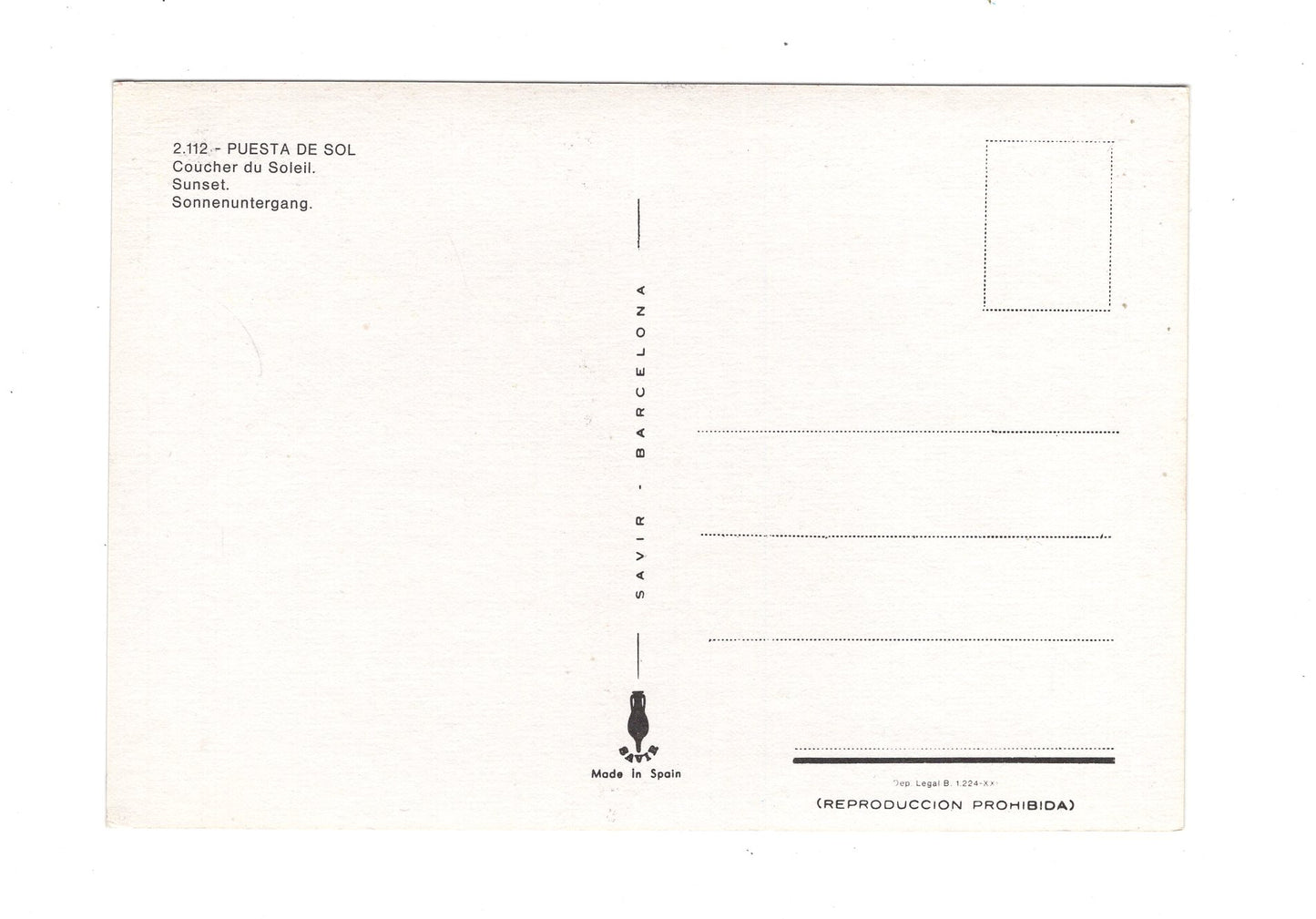Ansichtskarte Puesta de sol / Spanien
