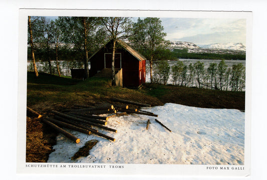 Ansichtskarte Schutzhütte am Trollbuvatnet / Troms / Norwegen