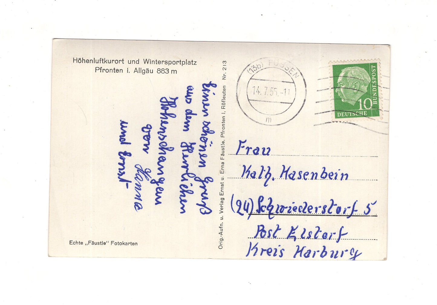 Ansichtskarte Pfronten im Allgäu