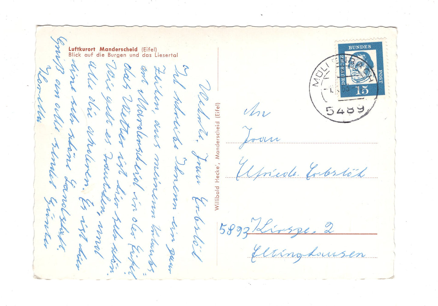 Ansichtskarte Manderscheid / Eifel / Blick auf die Burgen / H1-61