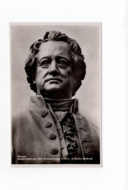 Ansichtskarte Weimar / Goethe-Kopf aus dem Schiller- & Goethe-Denkmal