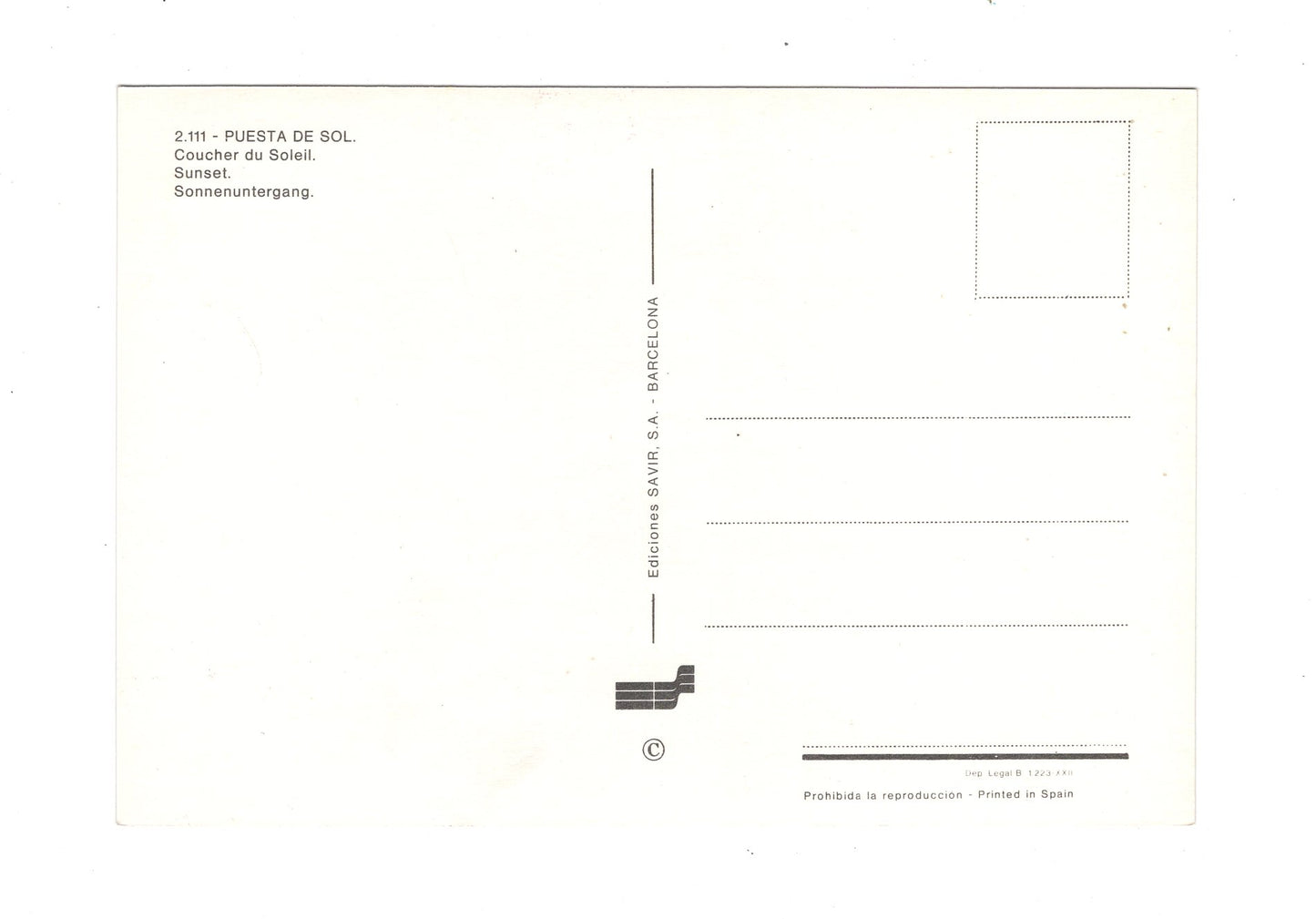 Ansichtskarte Puesta de sol / Spanien
