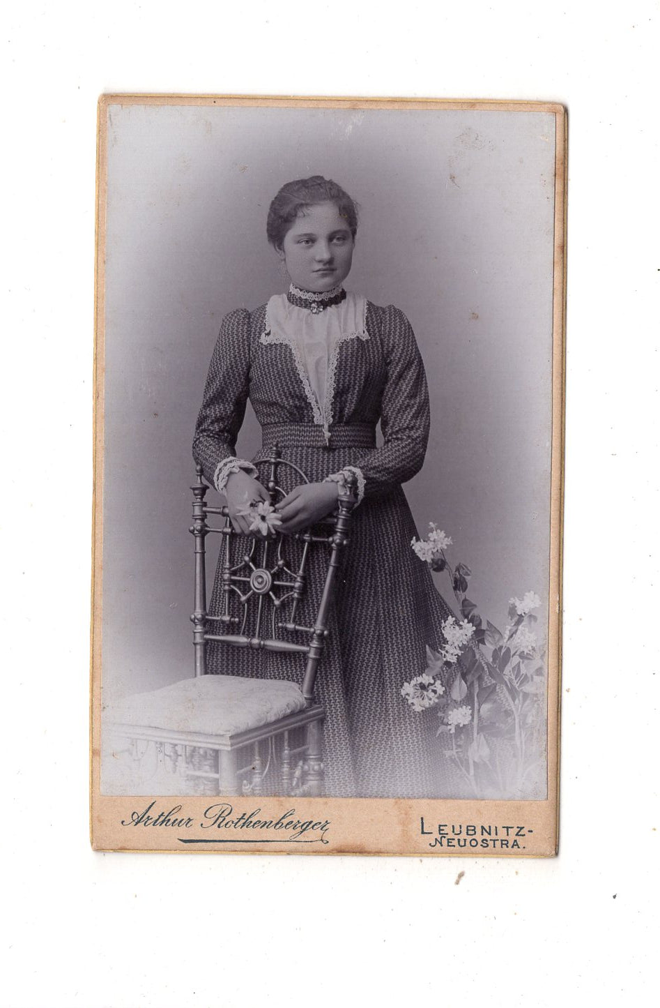 Fotografie Feine Dame - Leubnitz-Neuostra 1890er / CDV L1-31