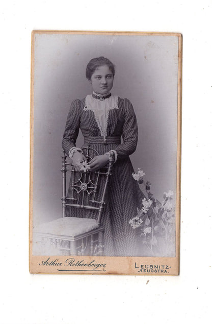 Fotografie Feine Dame - Leubnitz-Neuostra 1890er / CDV L1-31