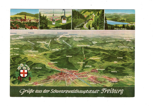 Ansichtskarte Grüße aus der Schwarzwaldhauptstadt Freiburg / G1-64