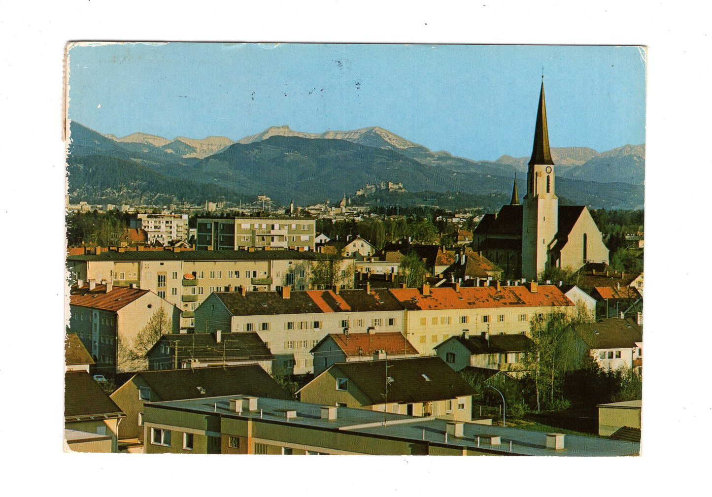 Ansichtskarte Freilassing / Oberbayern / Blick zur Festung Salzburg