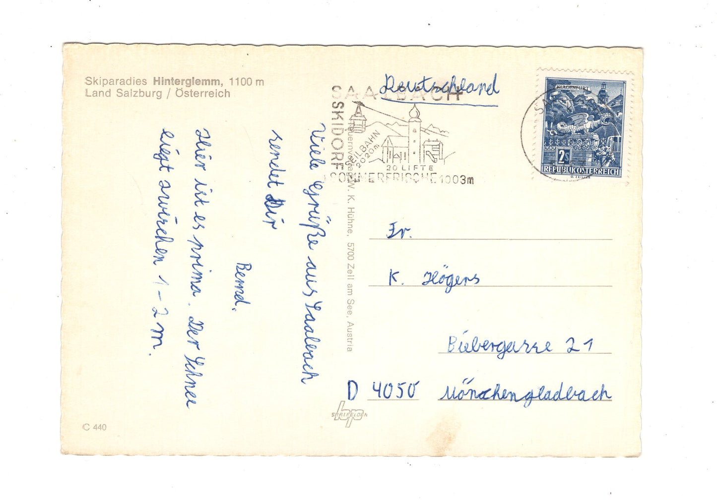 Ansichtskarte Hinterglemm / Salzburger Land / Österreich
