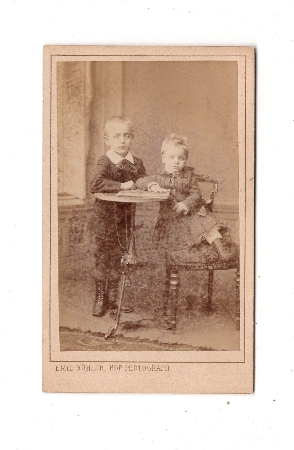 Fotografie Niedliche kleine Kinder - Mannheim 1886
