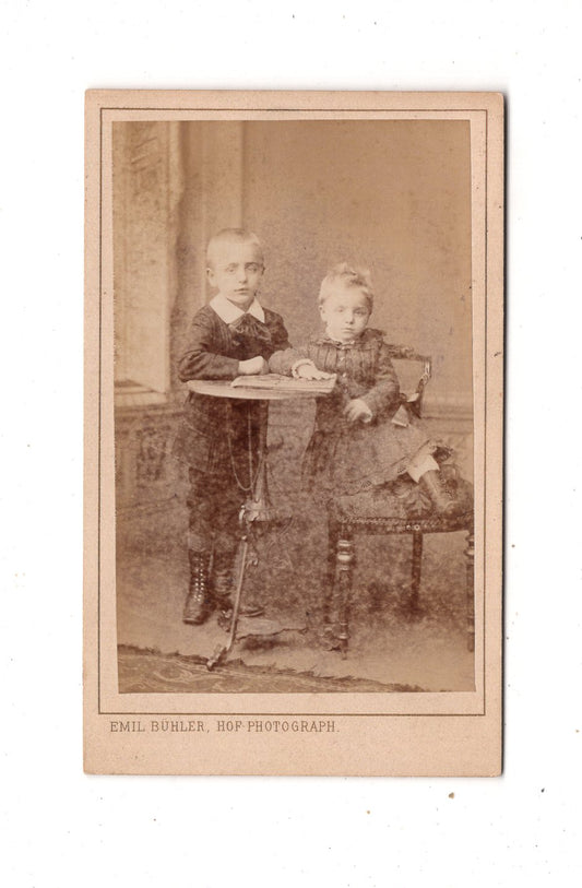 Fotografie Niedliche kleine Kinder - Mannheim 1886