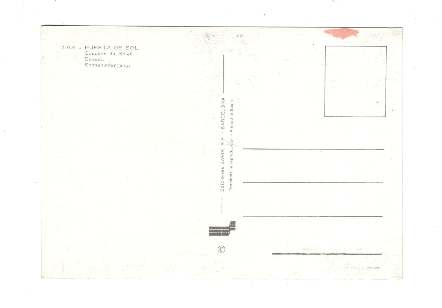 Ansichtskarte Puesta de sol / Spanien