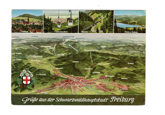Ansichtskarte Grüße aus der Schwarzwaldhauptstadt Freiburg / G1-64