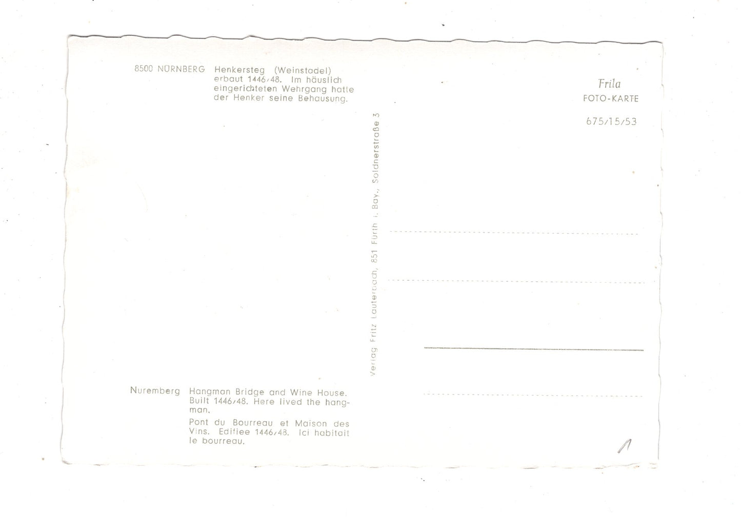 Ansichtskarte Nürnberg / Henkersteg / M1-53