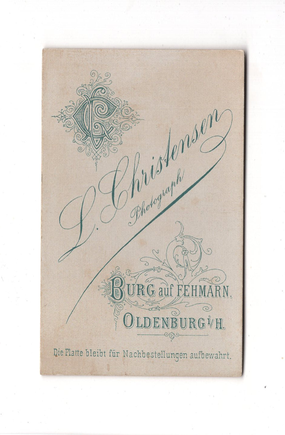 Fotografie Damenportrait - Oldenburg / Burg auf Fehmarn 1880er / CDV C1-10