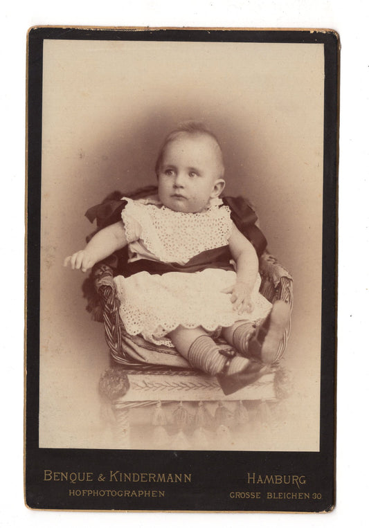 Fotografie Schönes Kinderbild / Baby - Hamburg 1880er / CAB U-32