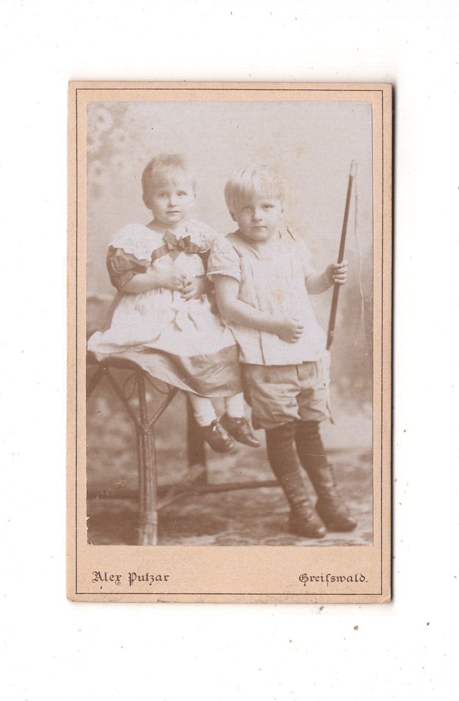 Fotografie Niedliche kleine Kinder - Greifswald 1890er