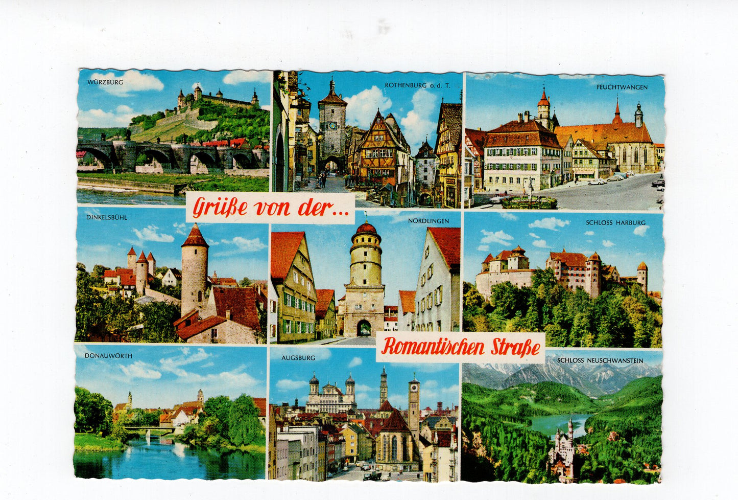 Ansichtskarte Romantische Straße / Augsburg / Feuchtwangen +++