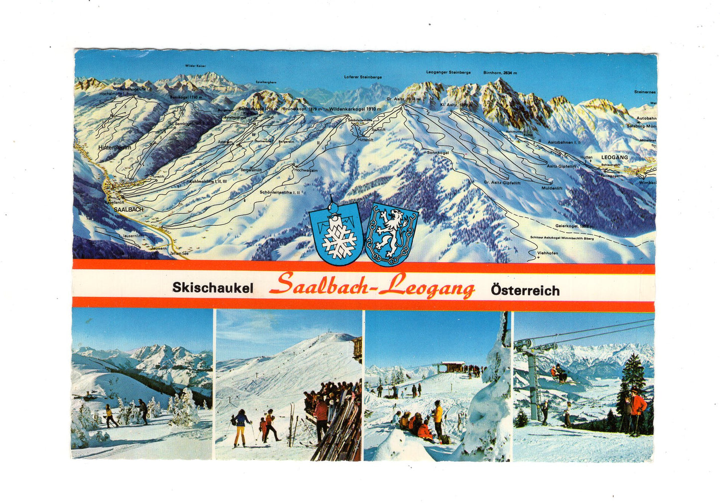 Ansichtskarte Skischaukel Saalbach-Leogang / Österreich