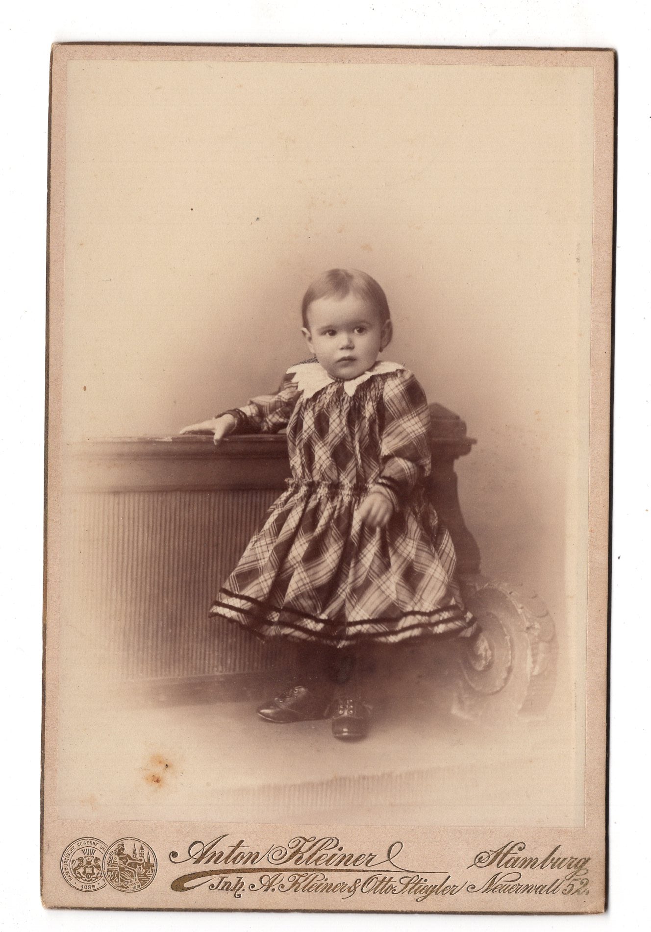 Fotografie Niedliches kleines Kind - Hamburg 1890er / CAB U-32