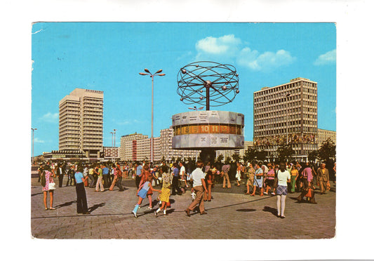 Ansichtskarte Berlin / DDR / Urania-Säule mit Weltzeituhr