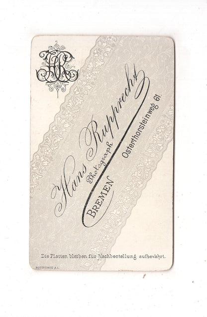 Fotografie Niedliches kleines Kind - Bremen 1880er / CDV M1-33