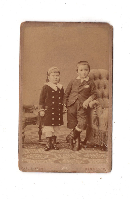 Fotografie Niedliche kleine Kinder - Hannover um 1880