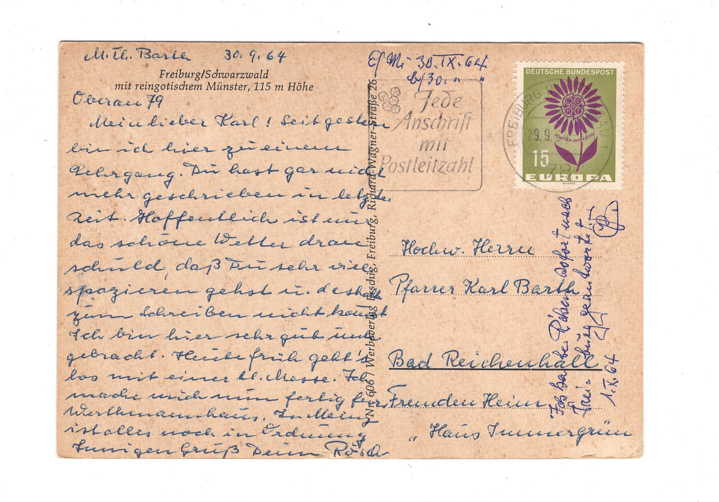 Ansichtskarte Freiburg / Schwarzwald mit reingotischem Münster / G1-64