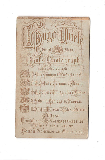 Fotografie Damenportrait mit Brille - Frankfurt Main 1880er / CDV C1-10