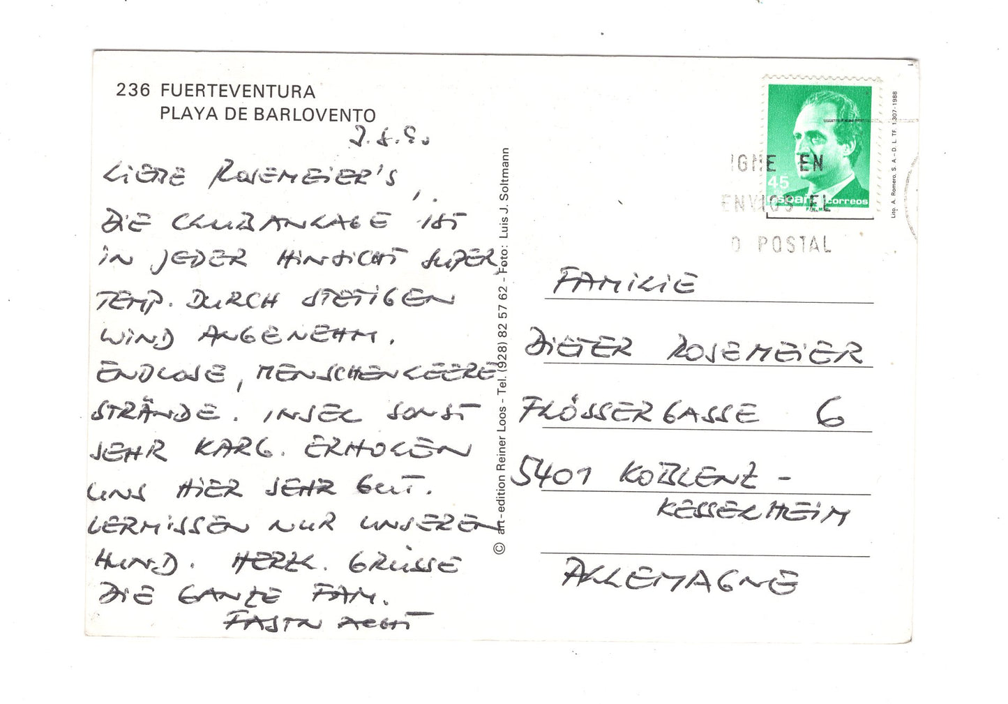 Ansichtskarte Fuerteventura / Playa de Barlovento / Spanien