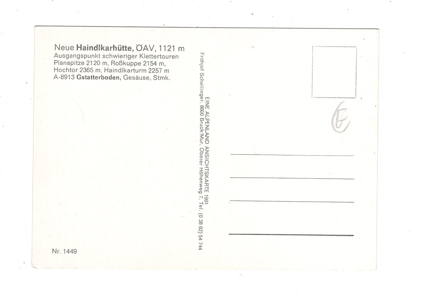 Ansichtskarte Neue Haindlkarhütte / Gstatterboden / Steiermark / Österreich / N1-70