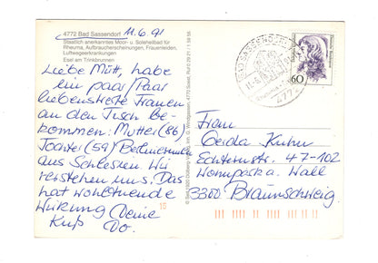 Ansichtskarte Bad Sassendorf / Esel am Trinkbrunnen