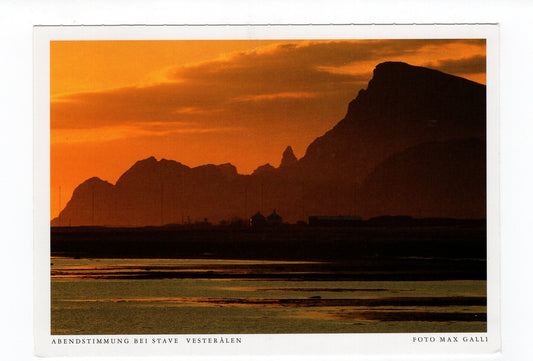 Ansichtskarte Abendstimmung bei Stave / Vesteralen / Norwegen
