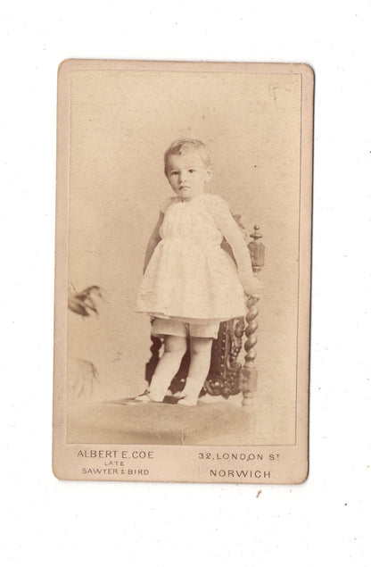 Fotografie Niedliches kleines Kind - Norwich 1880er / CDV M1-33