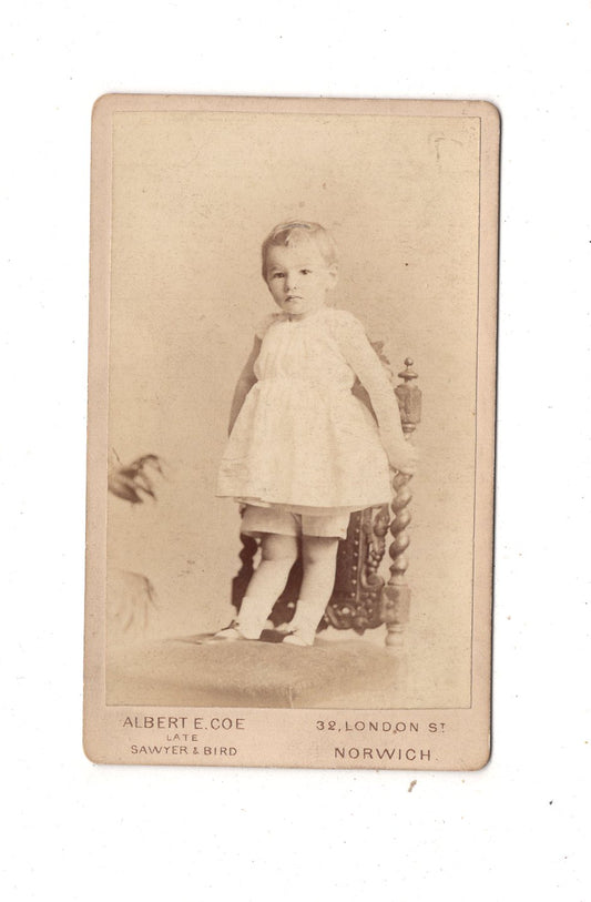 Fotografie Niedliches kleines Kind - Norwich 1880er / CDV M1-33