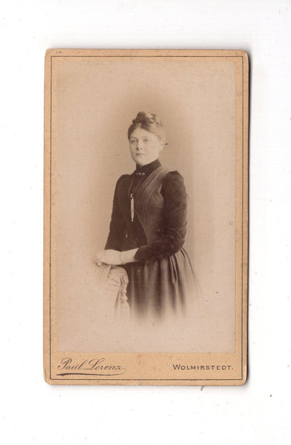 Fotografie Feine Dame - Wolmirstedt um 1890 / CDV L1-31