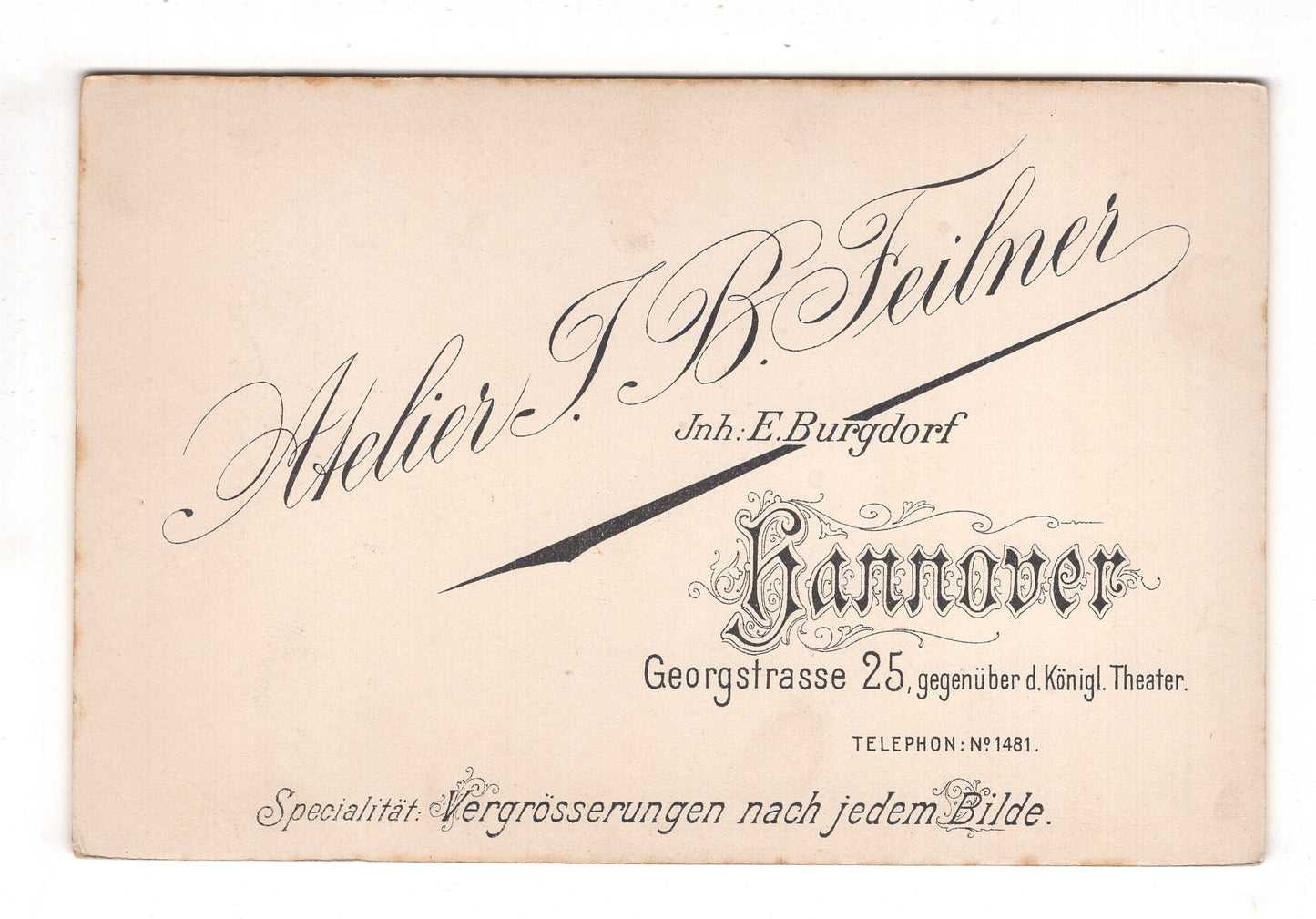 Fotografie Feiner Herr - Hannover 1890er / CAB W-35