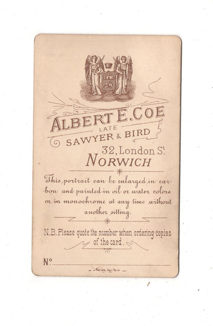 Fotografie Niedliches kleines Kind - Norwich 1880er / CDV M1-33