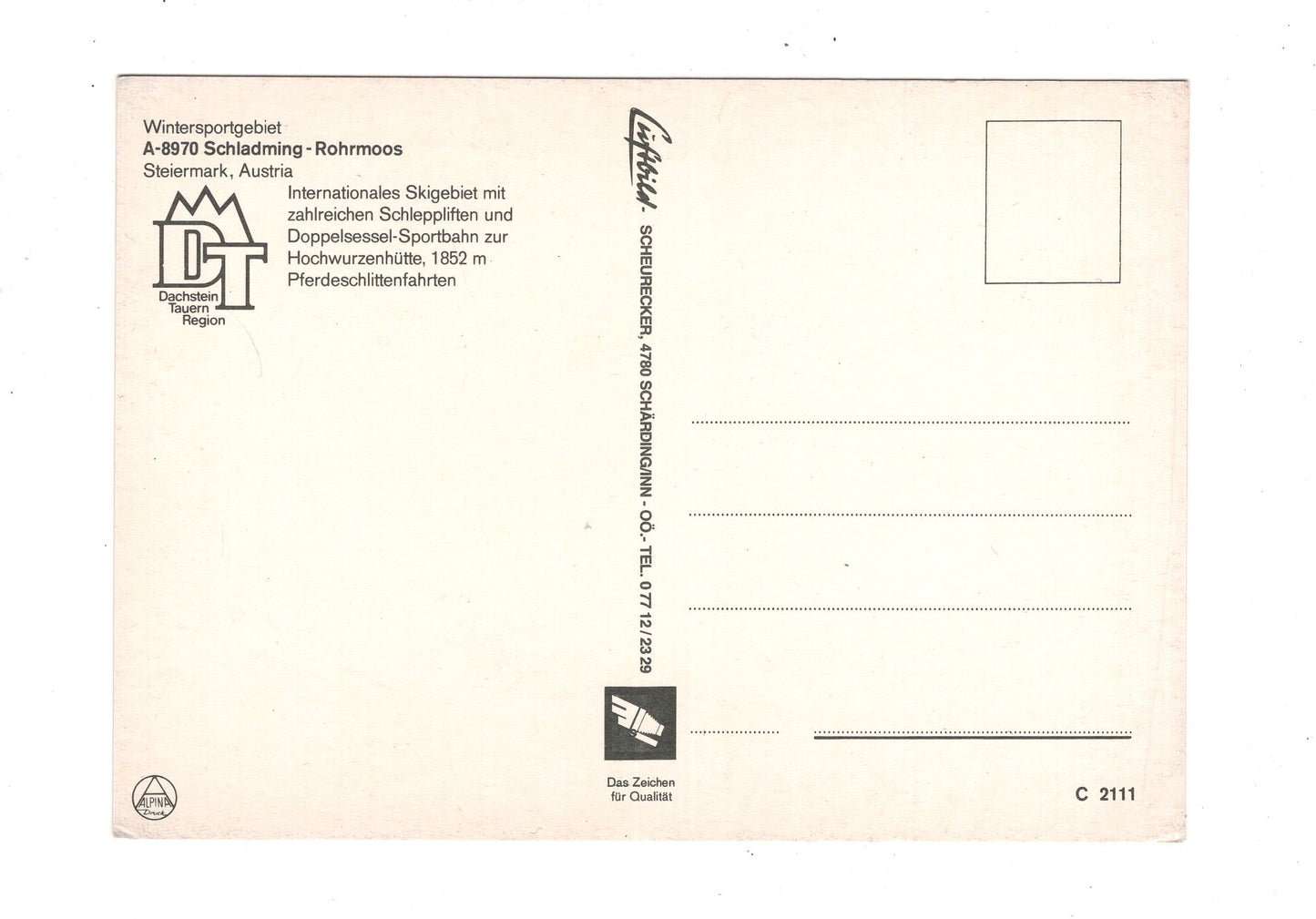 Ansichtskarte Schladming-Rohrmoos / Steiermark / Österreich