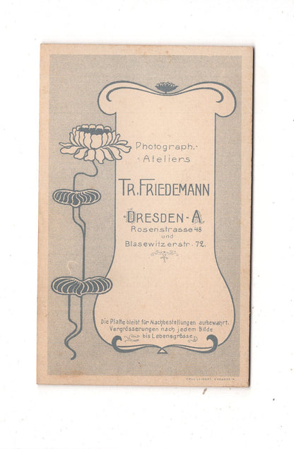 Fotografie Niedlicher kleiner Junge - Dresden um 1900 / CDV M1-13