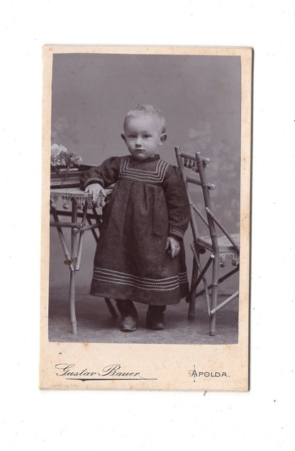 Fotografie Niedlicher kleiner Junge - Apolda 1900er / CDV M1-13