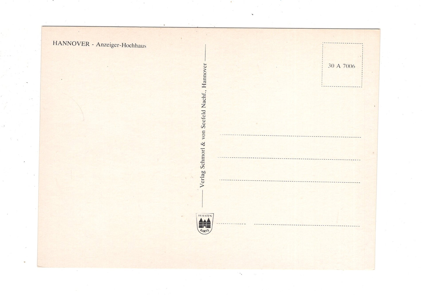 Ansichtskarte Hannover / Anzeiger-Hochhaus / J1-55