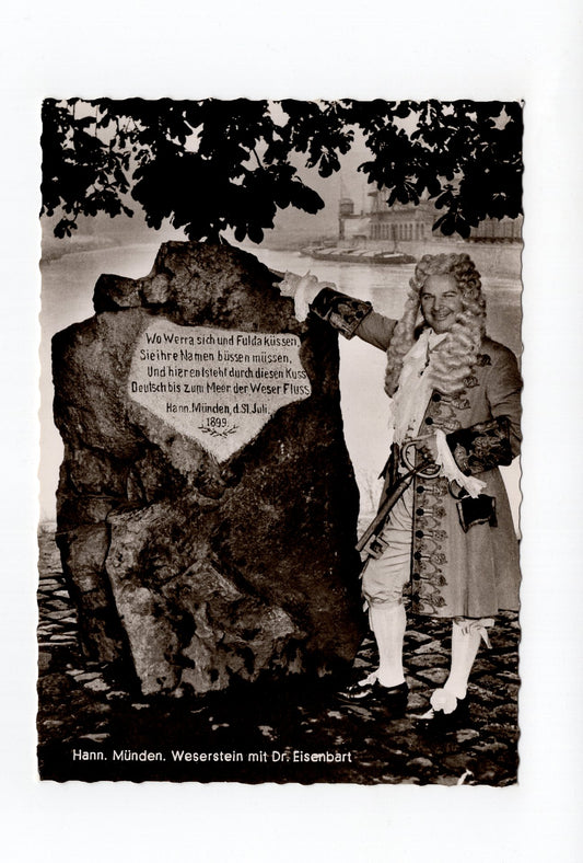 Ansichtskarte Hann. Münden / Weserstein mit Dr. Eisenbart
