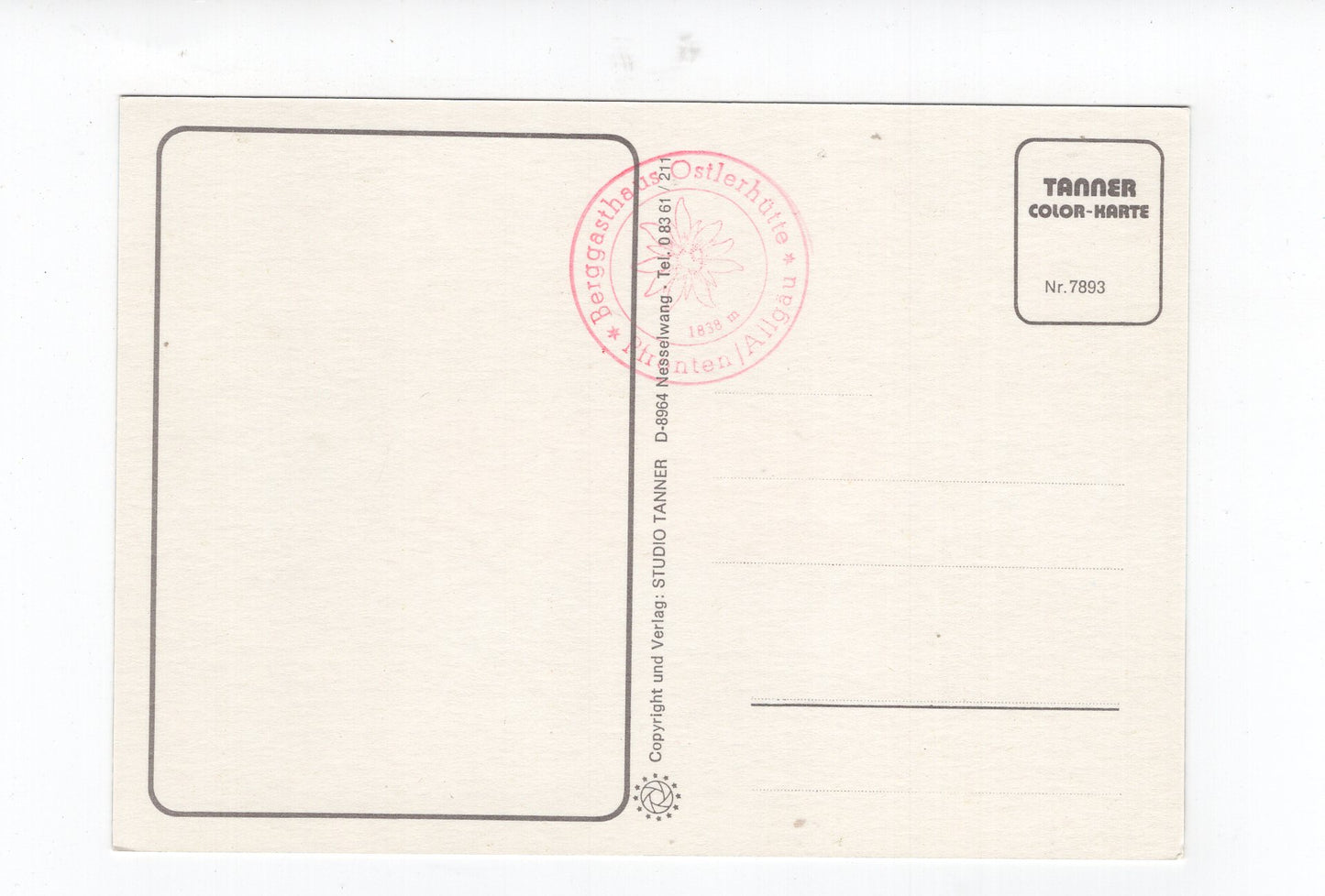 Ansichtskarte Grüße vom Breitenberg / Ostlerhütte / Hochalphütte +++