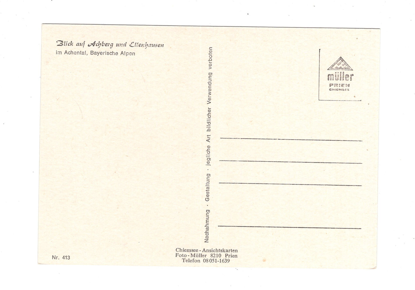 Ansichtskarte Achberg und Ettenhausen im Achental / Bayerische Alpen