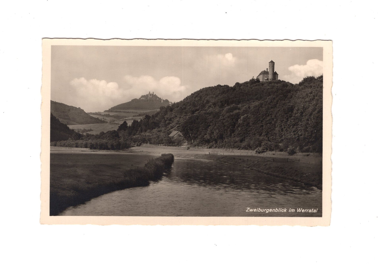 Ansichtskarte Zweiburgenblick im Werratal