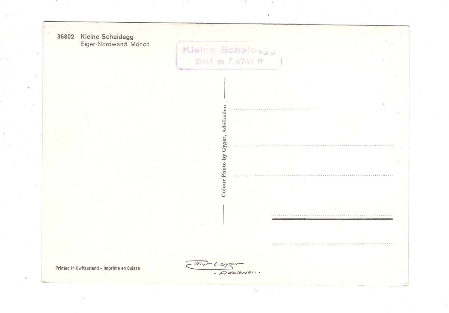 Ansichtskarte Kleine Scheidegg / Eiger-Nordwand / Mönch / Schweiz