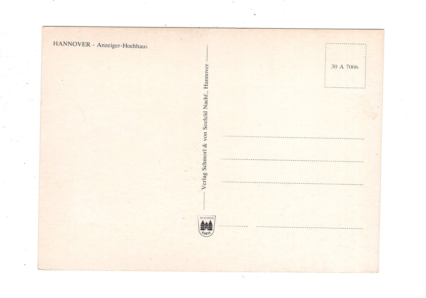 Ansichtskarte Hannover / Anzeiger-Hochhaus / J1-55