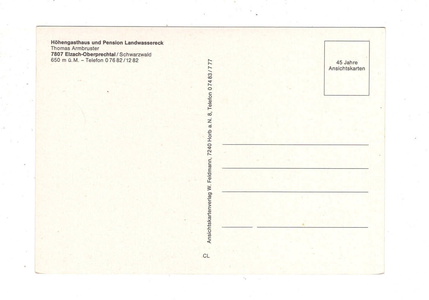 Ansichtskarte Gasthaus & Pension Landwassereck / Elzach-Oberprechtal / K1-48