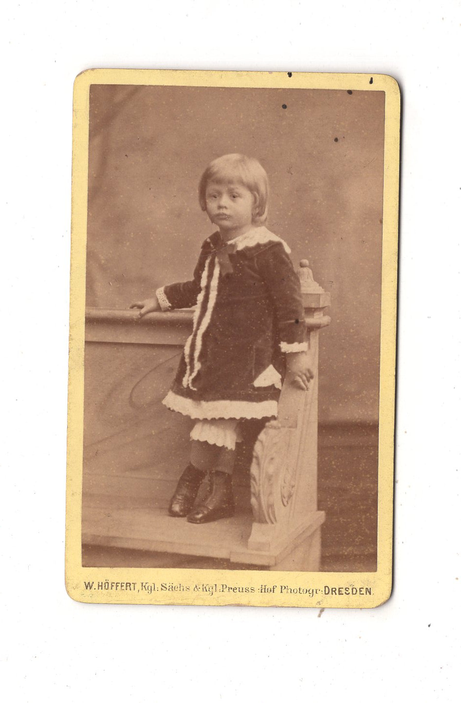 Fotografie Niedlicher kleiner Junge - Dresden 1870er / CDV M1-13