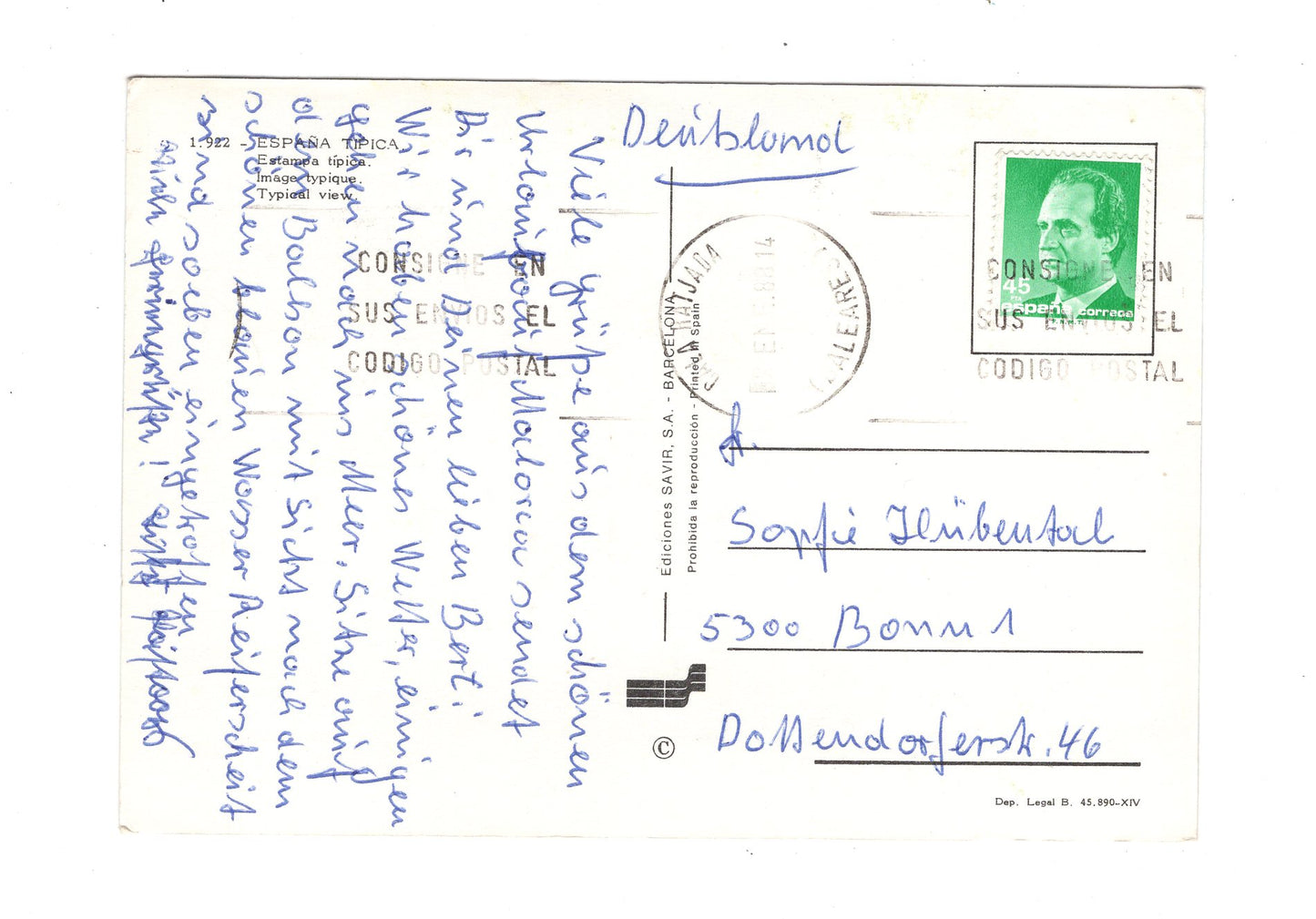 Ansichtskarte Espana Tipica / Spanien