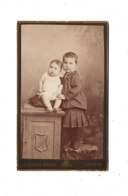 Fotografie Niedliche kleine Kinder - Geneve Genf 1880er